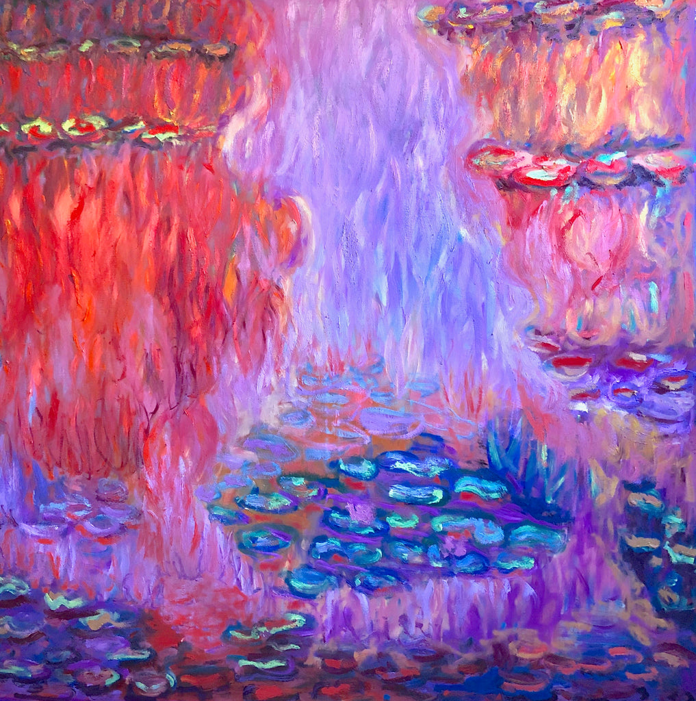 Monet inspired Waterlilies paintings by Stephanie Fuller