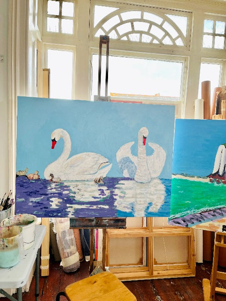 Swan Painting by Stephanie Fuller