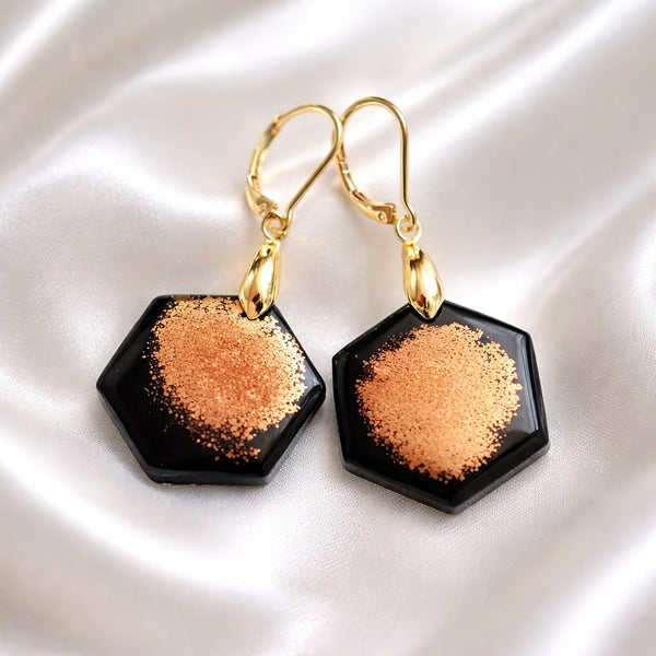 Black and Gold Earrings