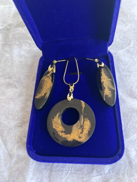 Black and Gold Earrings