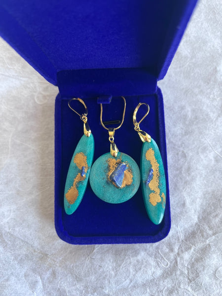 Teal Gold and Lapis Lazuli Collection