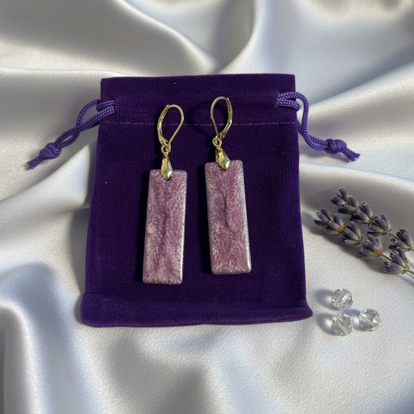 Mauve Rectangle Earrings