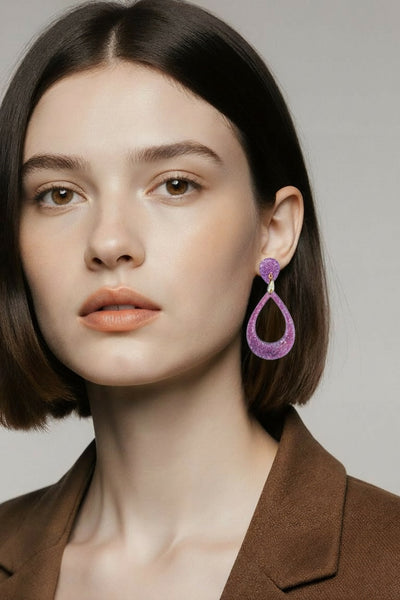 Mauve Teardrop Loop Earrings