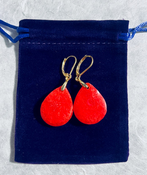 Red and Green Round Earrings