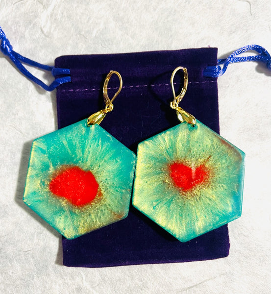 Red and Green Shapes Earrings