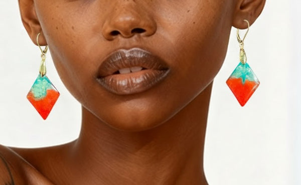 Red and Green Shapes Earrings