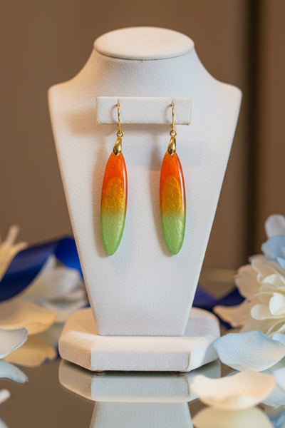 Red and Green Teardrop Earrings