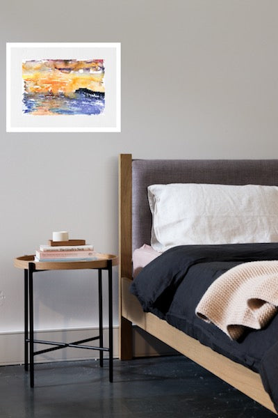 Red Sunrise Deal Pier Kent Paintings by Stephanie Fuller Artist