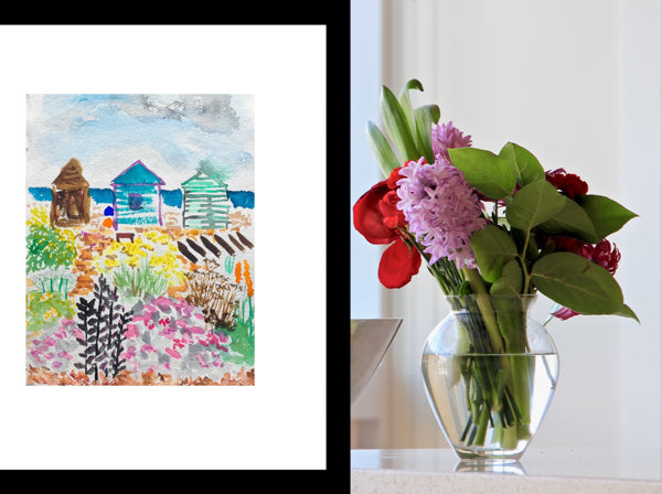 Painting of Beach Huts, Kingsdown, Kent by Stephanie Fuller Art Studio