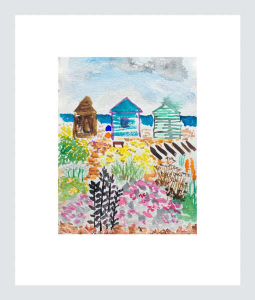 Painting of Beach Huts, Kingsdown, Kent by Stephanie Fuller Art Studio