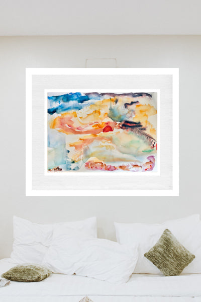 Deal Pier Painting With Red Sunrise Over The Sea Watercolour by Stephanie Fuller Kent Artist