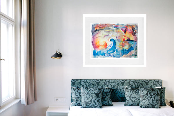 Best Red Sunrise Painting Over The Sea by Stephanie Fuller Artist