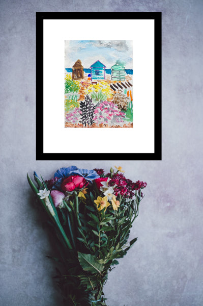 Painting of Beach Huts, Kingsdown, Kent by Stephanie Fuller Art Studio