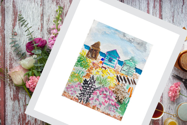Painting of Beach Huts, Kingsdown, Kent by Stephanie Fuller Art Studio