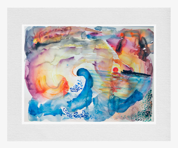 Best Red Sunrise Painting Over The Sea by Stephanie Fuller Artist