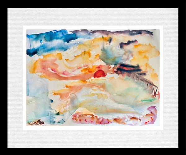 Deal Pier Painting With Red Sunrise Over The Sea by Stephanie Fuller Kent Artist