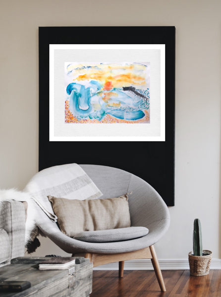 Orange Sun Deal Pier Painting by Stephanie Fuller Artist