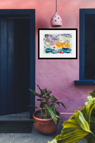 Red Sun Deal Pier Painting by Stephanie Fuller Artist
