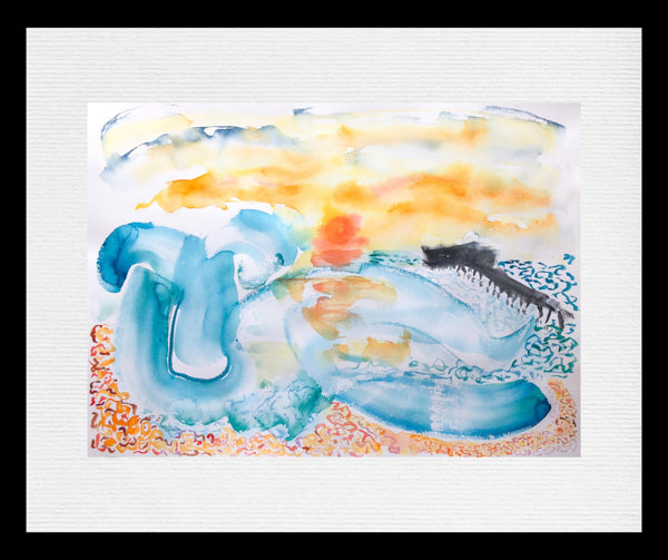 Orange Sun Deal Pier Painting by Stephanie Fuller Artist