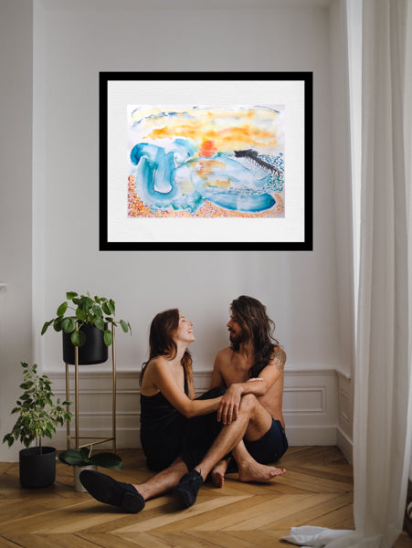 Orange Sun Deal Pier Painting by Stephanie Fuller Artist