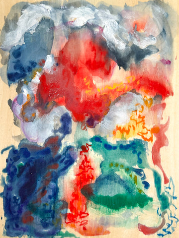 Falling Sky Watercolour on Wood Panel by Stephanie Fuller