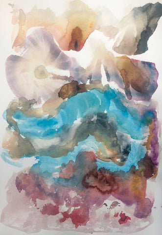 Best Contemporary British Watercolour Paintings of Clouds and Sunrise by Stephanie Fuller Artist