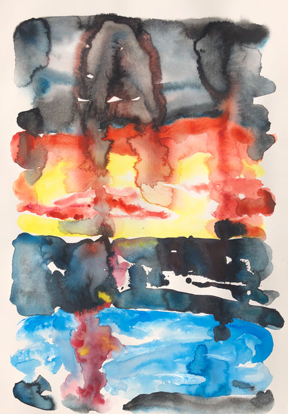 Red Sunrise Over The Sea - Stephanie Fuller Artist