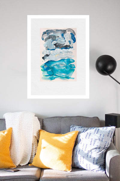 Beautiful Seascape Painting of The Kent Coast Watercolour by Stephanie Fuller Artist