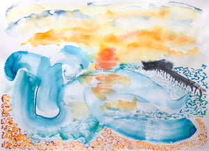 Orange Sun Deal Pier Painting by Stephanie Fuller Artist