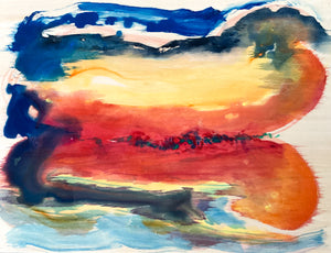 Before Sunrise Reflections Watercolour Painting by Stephanie Fuller Artist