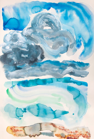 Beautiful Watercolour Seascape Painting of Deal in Kent by Artist Stephanie Fuller