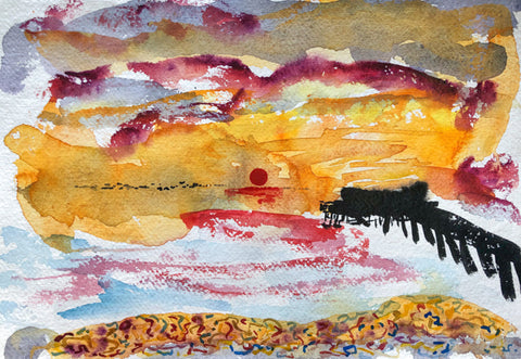 Turner Skies Red Sunrise Deal Kent by Stephanie Fuller Artist