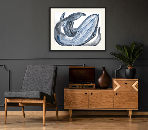 Humpback Whale Painting Watercolour by Stephanie Fuller Artist