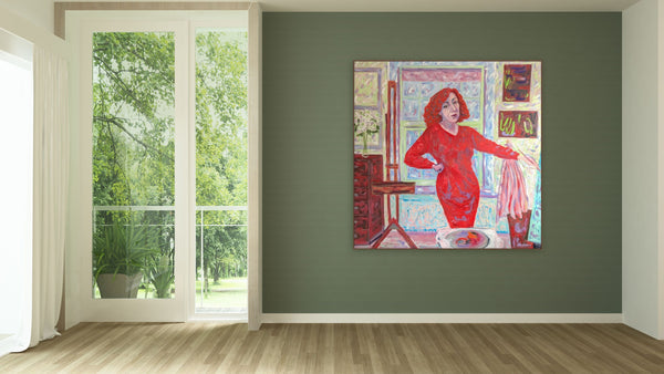 Artist in a Red Dress