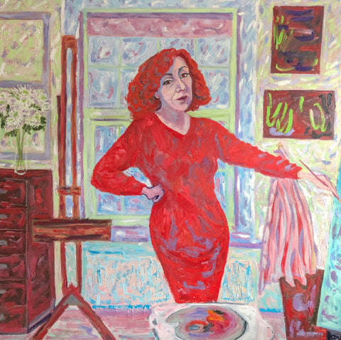 Artist in a Red Dress